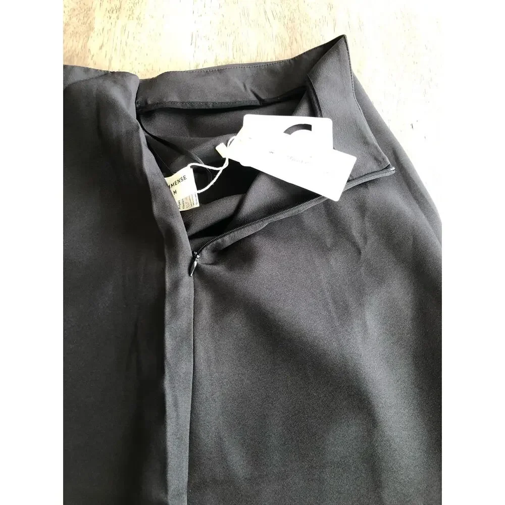 Commense Black Lightweight Ruched Midi Skirt - M - Picture 6 of 6